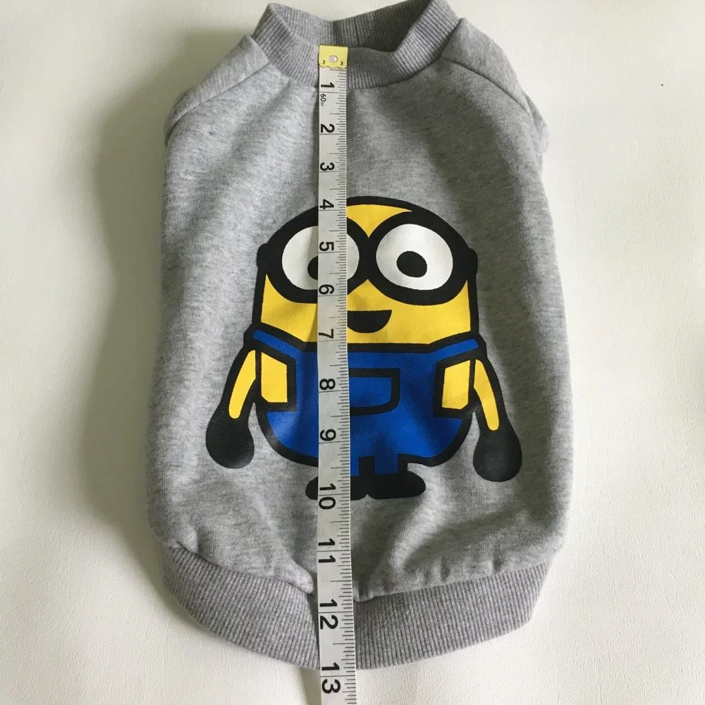 Dog Clothes Disney Minion Character Gray Sweat Short Sleeve Size Large